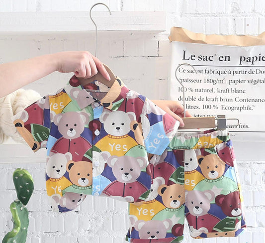 Pooh Style Set Tshirt+Shorts for kids