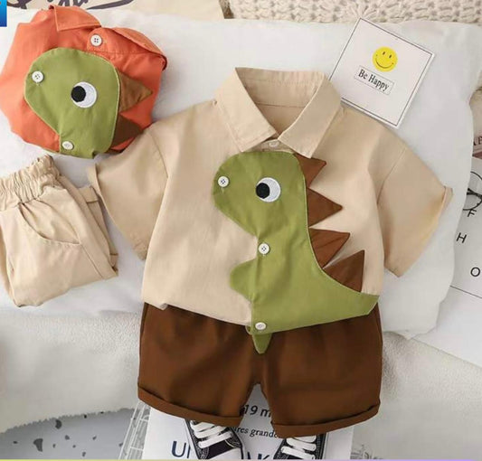 Dino Shirt Set Tshirt+Shorts for kids