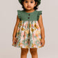 Flower Frock With Hat Green for kids
