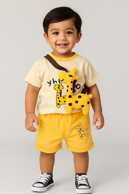 Giraffe Set With Hanging Tshirt+Shorts for kids