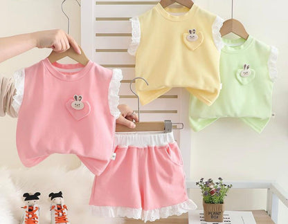 Coord Set Black Tshirt+Shorts for kids