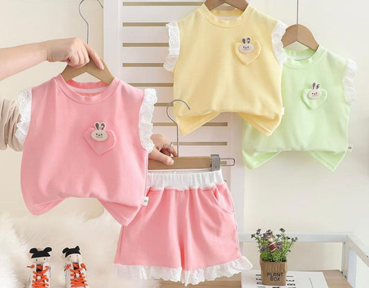 Coord Set Black Tshirt+Shorts for kids