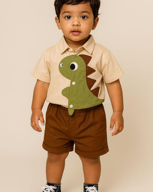 Dino Shirt Set Tshirt+Shorts for kids