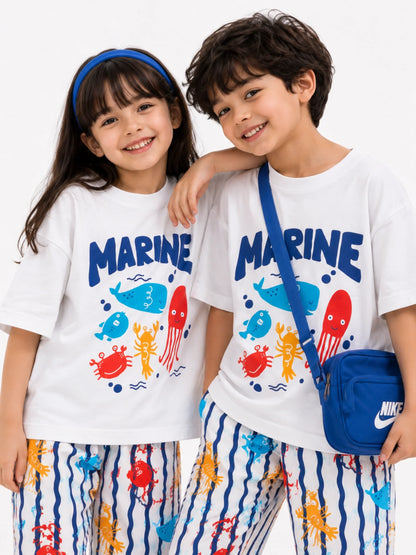 Marine Splash Full Pant Sibling Set
