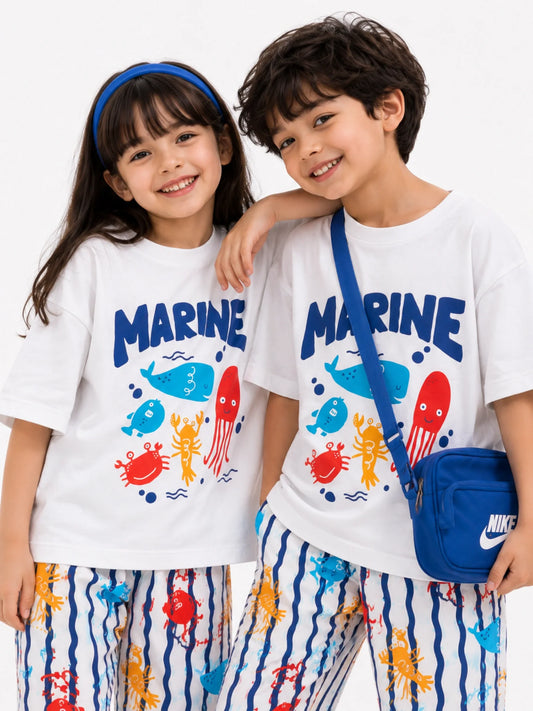 Marine Splash Full Pant Sibling Set