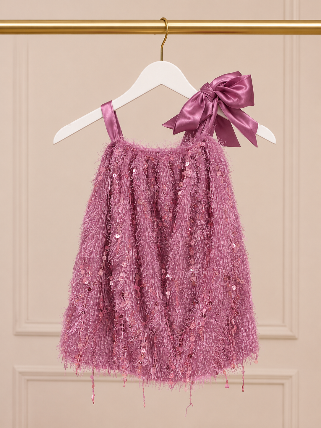 Velvet Petal Bow Dress