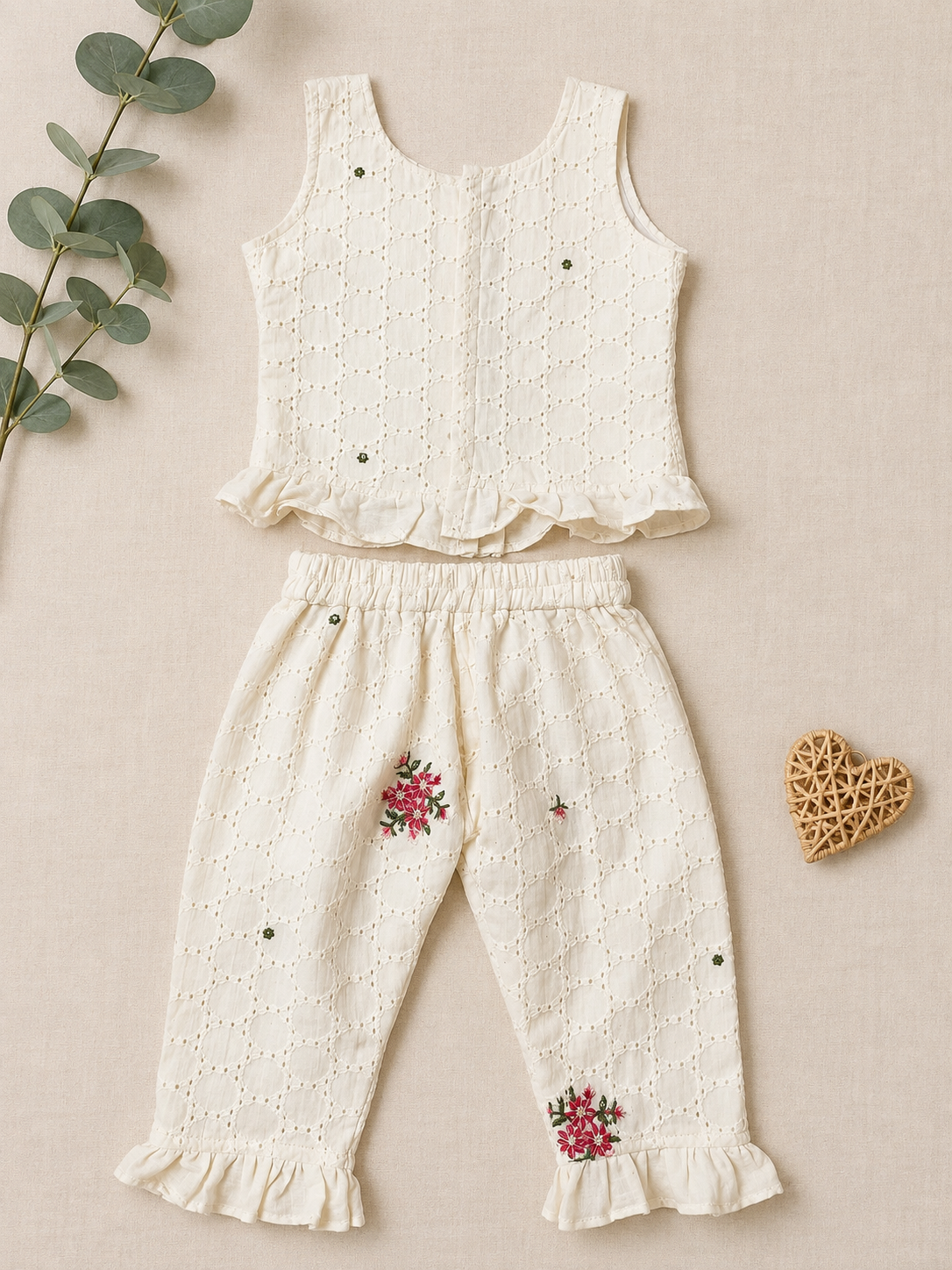 Ivory Floral Embroidered Dress