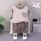 Baby Boy Check Print Shirt Pants & Sweater Set