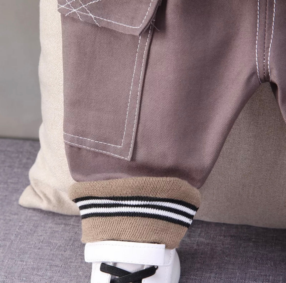 Baby Boy Check Print Shirt Pants & Sweater Set