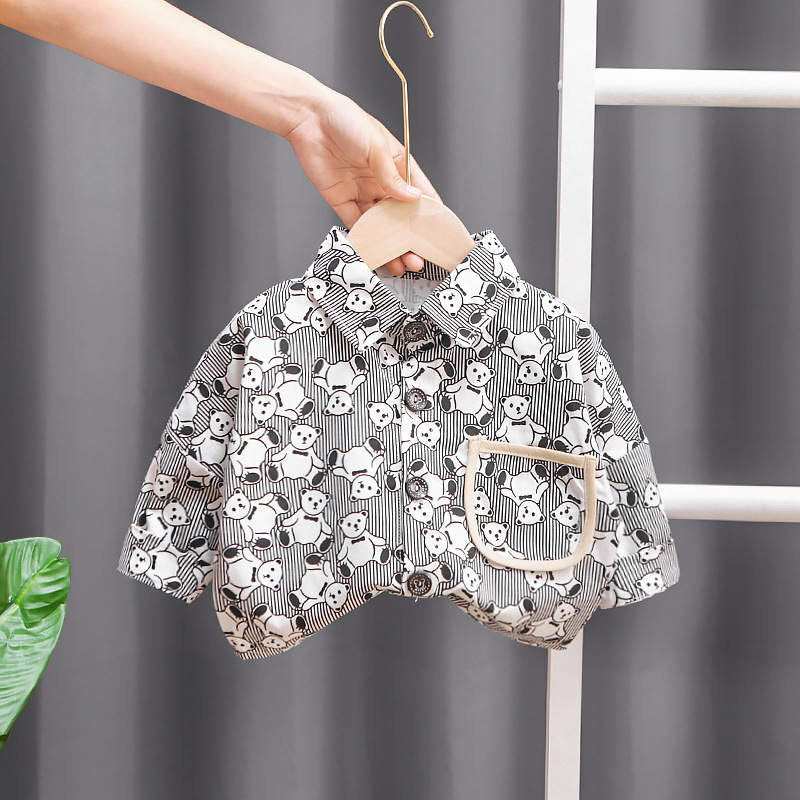 Baby Boy Shirt With Teddy Print & Pants Set