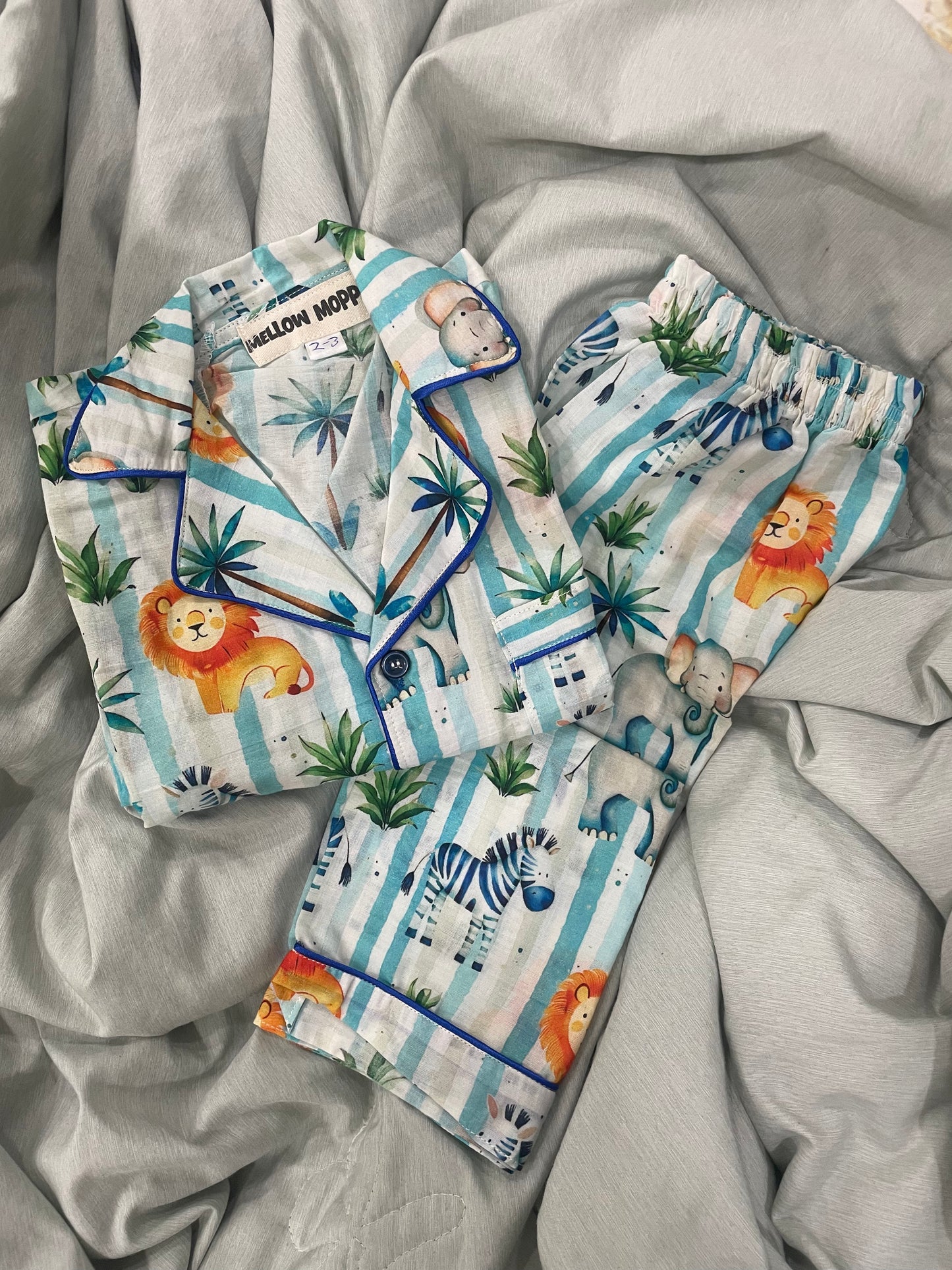 Striped Safari Full Sleeves Nightsuit
