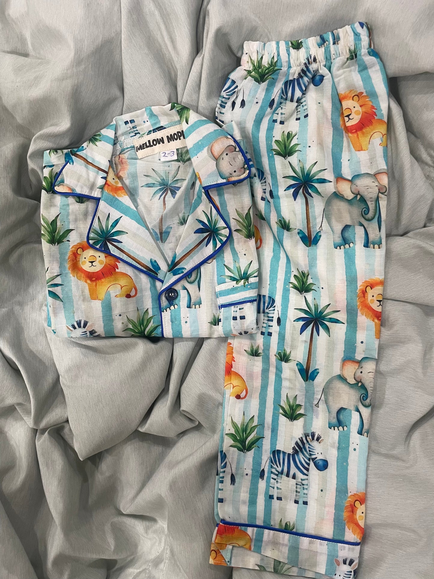 Striped Safari Full Sleeves Nightsuit