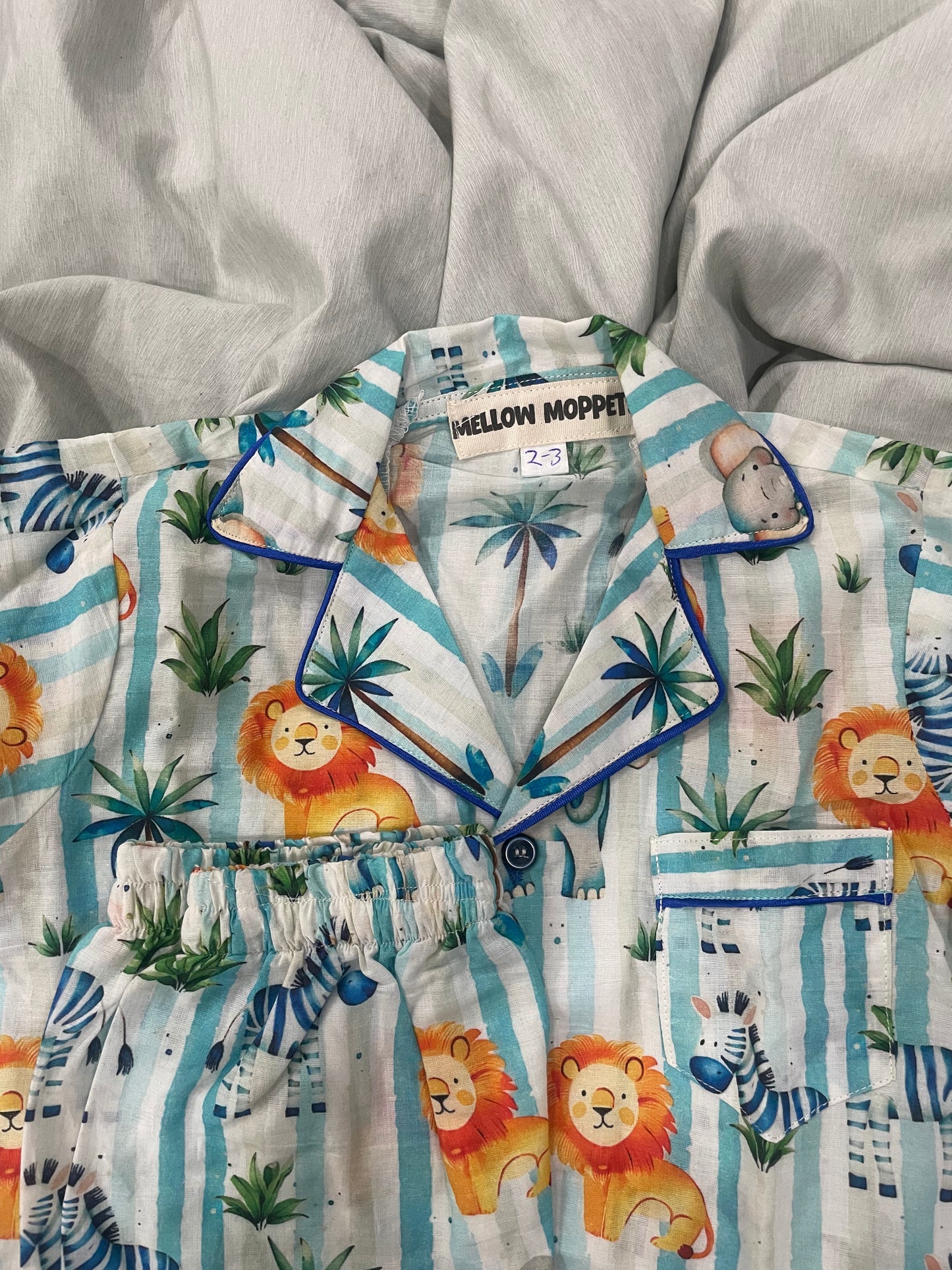 Striped Safari Full Sleeves Nightsuit