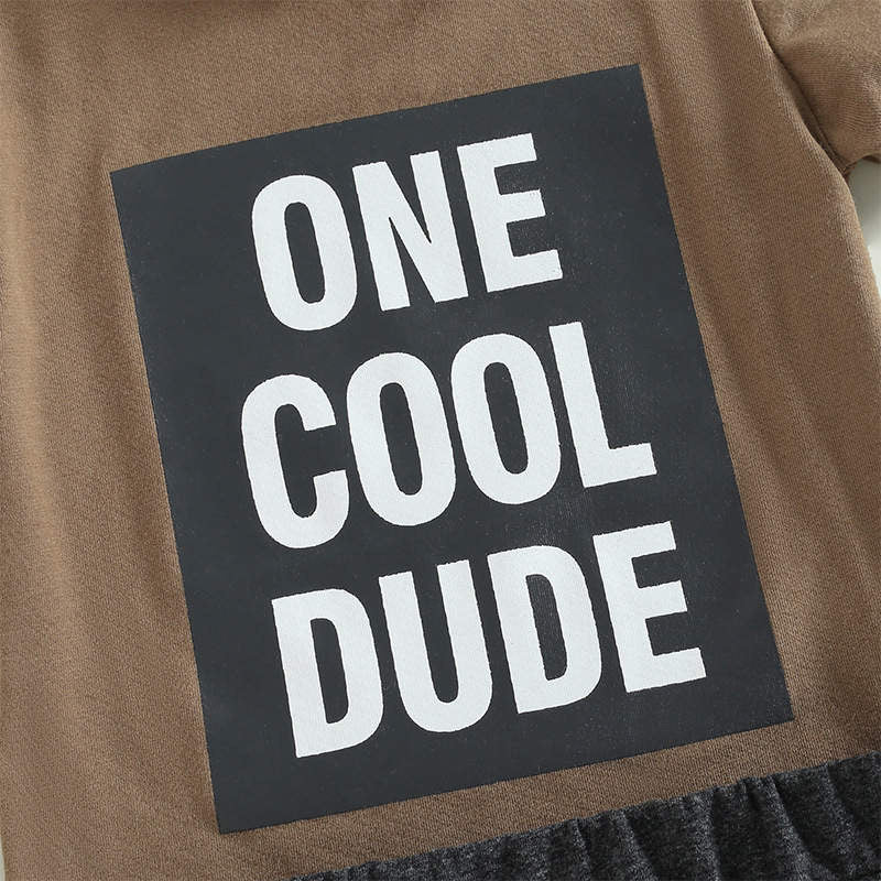 baby boy “one cool dude” printed set Khaki for kids