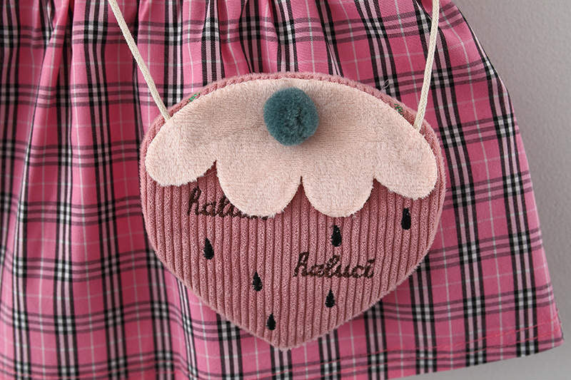 check frock with strawberry sling