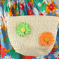 Baby Girl Fruit Frock With Matching Straw Purse - Multicolor