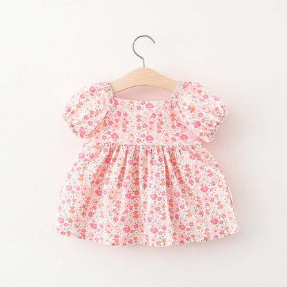 casual frock with bow Pink Dresses for kids