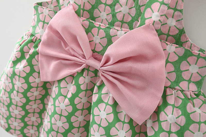 bow-knot casual frock with matching hat