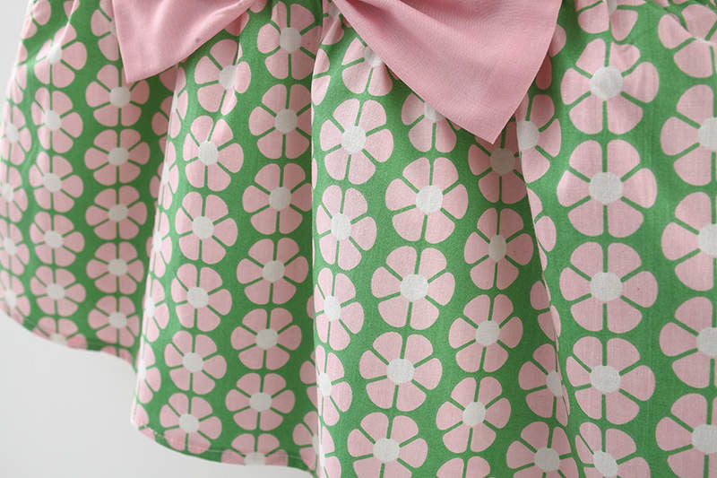 bow-knot casual frock with matching hat