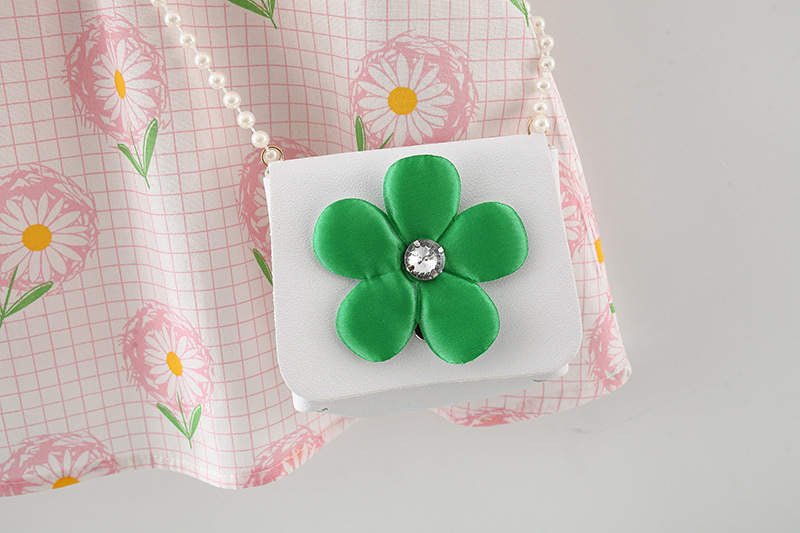 bow colour casual frock with purse