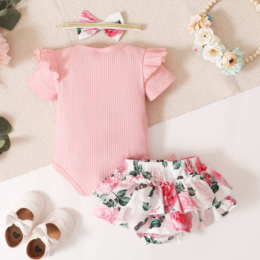 Baby girl “ i m daddy’s girl and mommy’s world” printed set