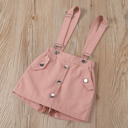 Baby girl 2 pc suspender set Pink for kids