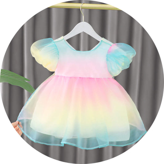 Baby girl organza Multicolor party wear frock Dress for kids