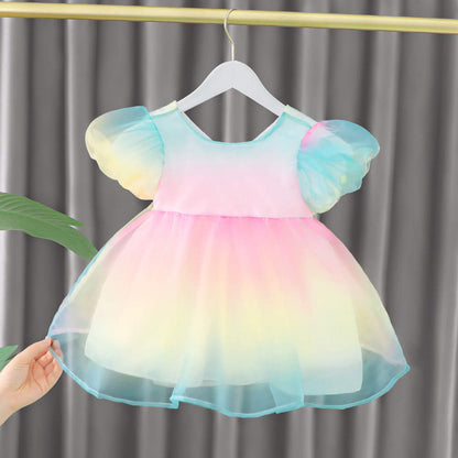 Baby girl organza Multicolor party wear frock Dress for kids