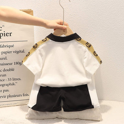 Baby Boy Summer T-Shirt With Shorts Set – White