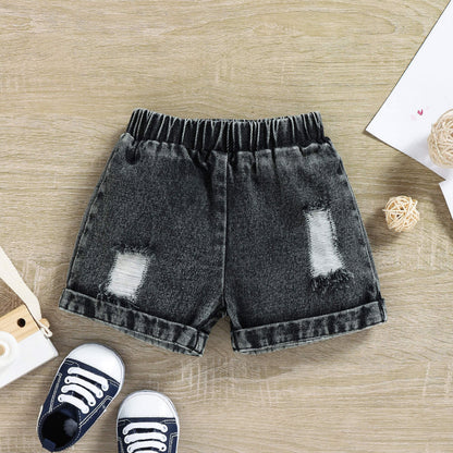 Baby Boy Checked Shirt And Rugged Denim Set – Red