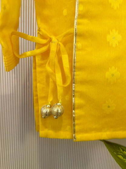 Basant Panchami Angarakha Kurta Set for Boys