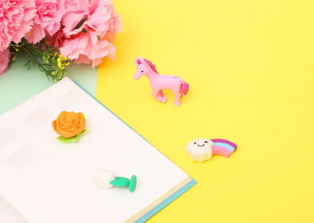 iLearnNGrow Unicorn Eraser Set – Fun Toy & Mermaid Erasers for Kids (4-Piece)