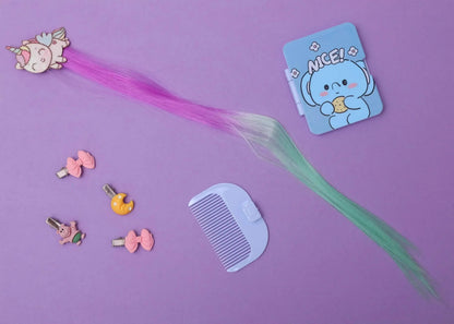 iLearnNGrow Mini Unicorn Hair Extension – Colorful Clip‑On Hair Accessory for Kids