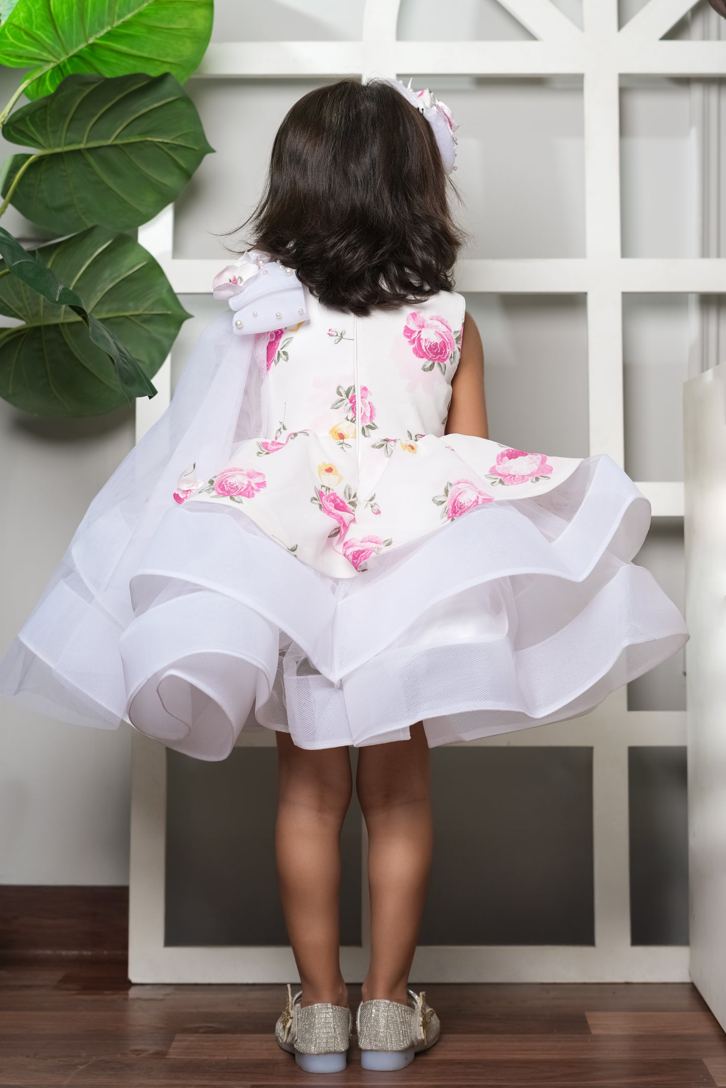 Flared Dress With A Shoulder Bow