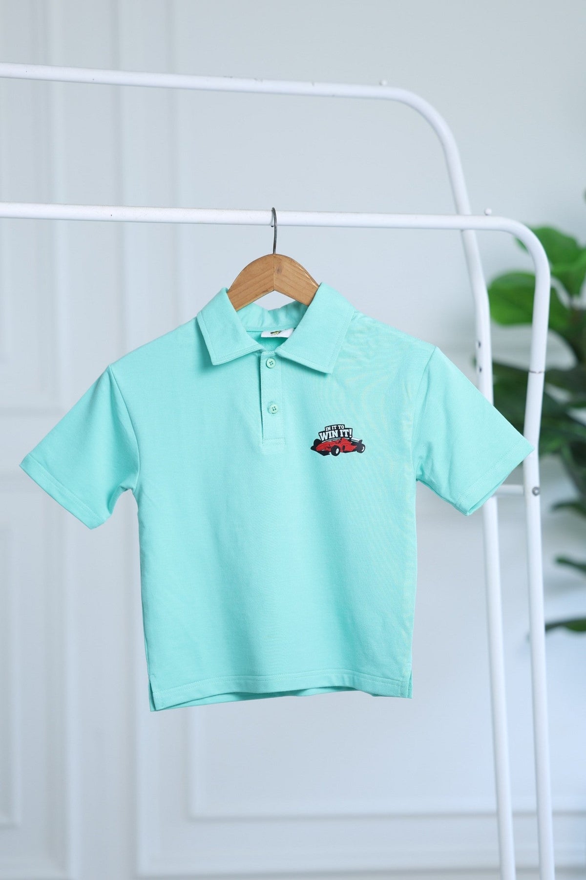 JORDON Bamboo Polo T-Shirt – Race Car Detail Boys Polo Tee