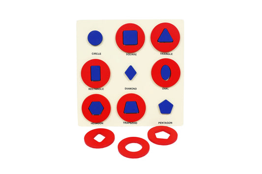Wooden Peg Shape and Numbers Puzzle Combo