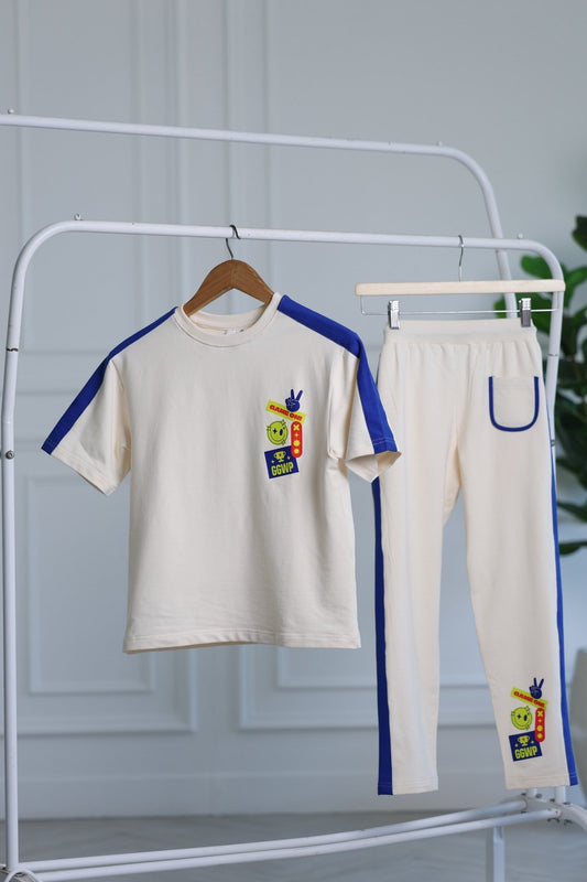 KAI Bamboo Co-ord Set – Oversized Kids Outfit - Off White
