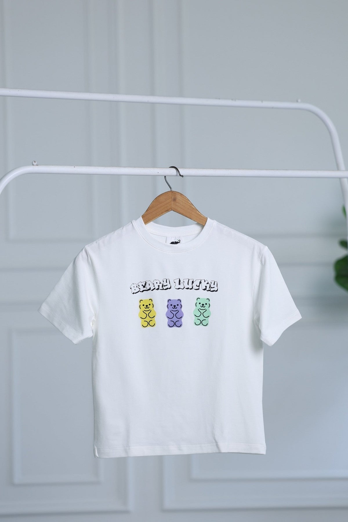 KYLE Bamboo Graphic T-Shirt – Berry Lucky Bear Print Kids T-Shirt