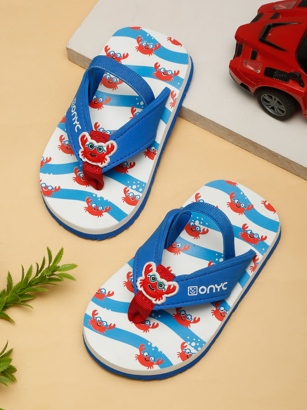 Premium Crab V-Shape Flip-Flops - Blue