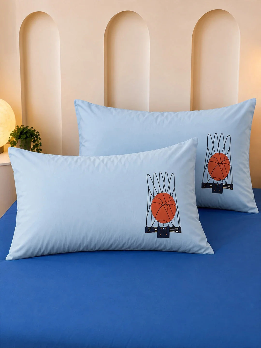 4 Pcs Basketball Theme Embroidered King Size Bedding Set