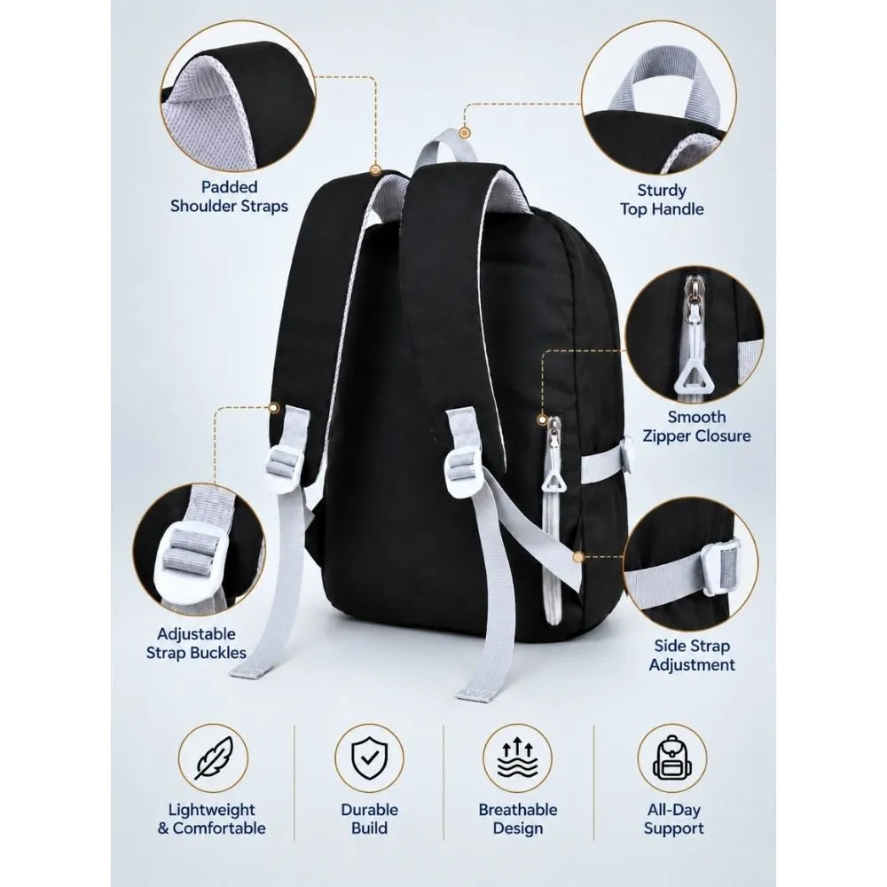 Black & Brown Teddy Toddler Backpack with Removable Soft Toy for Nursery & Playgroup