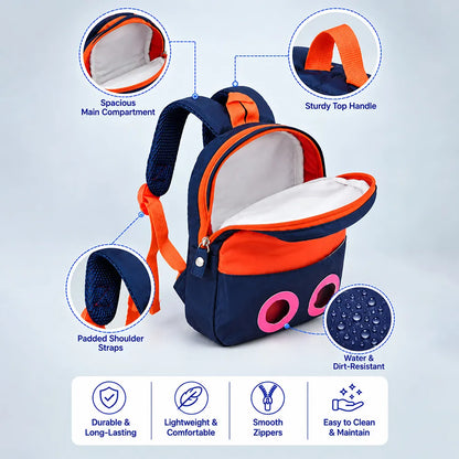Black & Red Tiger Toddler Backpack with Removable Soft Toy for Nursery & Playgroup