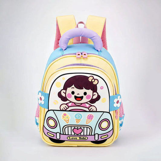 Blue Girl Car Ride Backpack for Toddlers & Kids