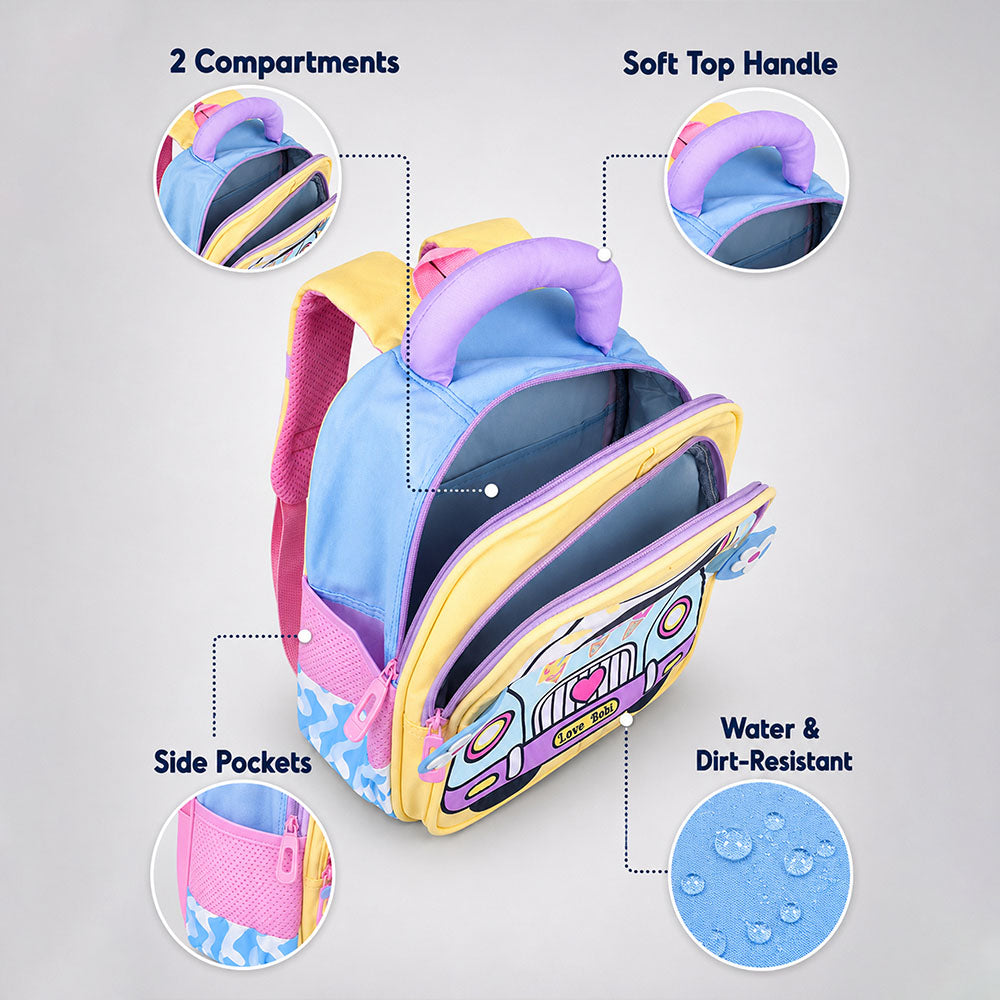 Blue Girl Car Ride Backpack for Toddlers & Kids