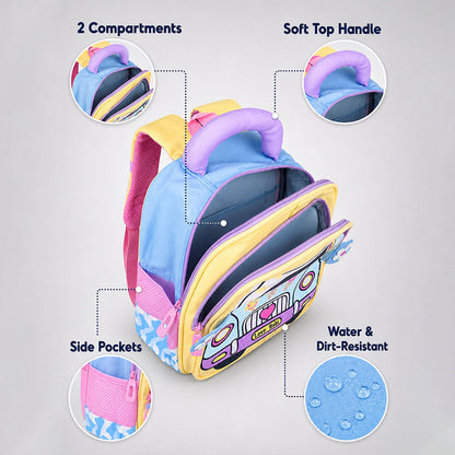 Blue Girl Car Ride Backpack for Toddlers & Kids