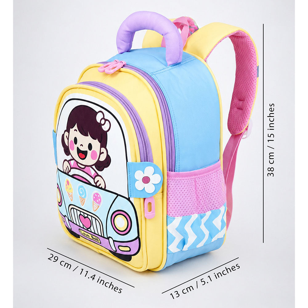 Blue Girl Car Ride Backpack for Toddlers & Kids