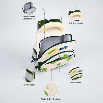 Roar Green Dino Backpack for Toddlers & Kids