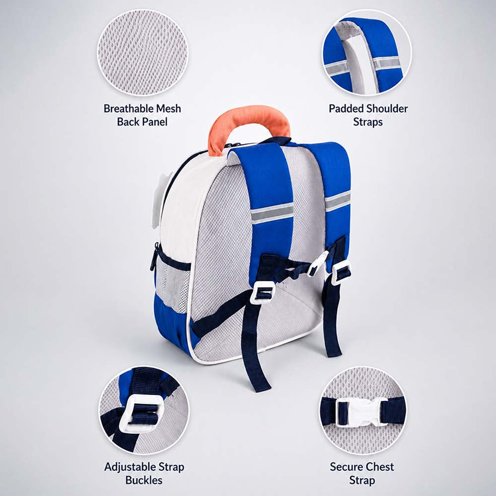 Roar Blue Orange Dino Backpack for Toddlers & Kids