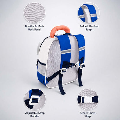 Roar Blue Orange Dino Backpack for Toddlers & Kids