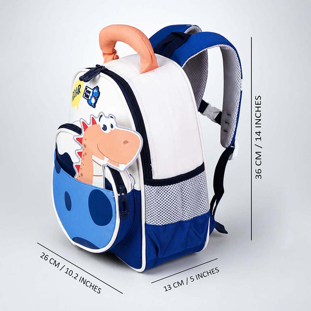 Roar Blue Orange Dino Backpack for Toddlers & Kids